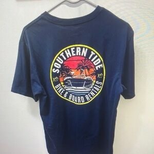 Southern Tide Navy Graphic Tee - Sunset Logo